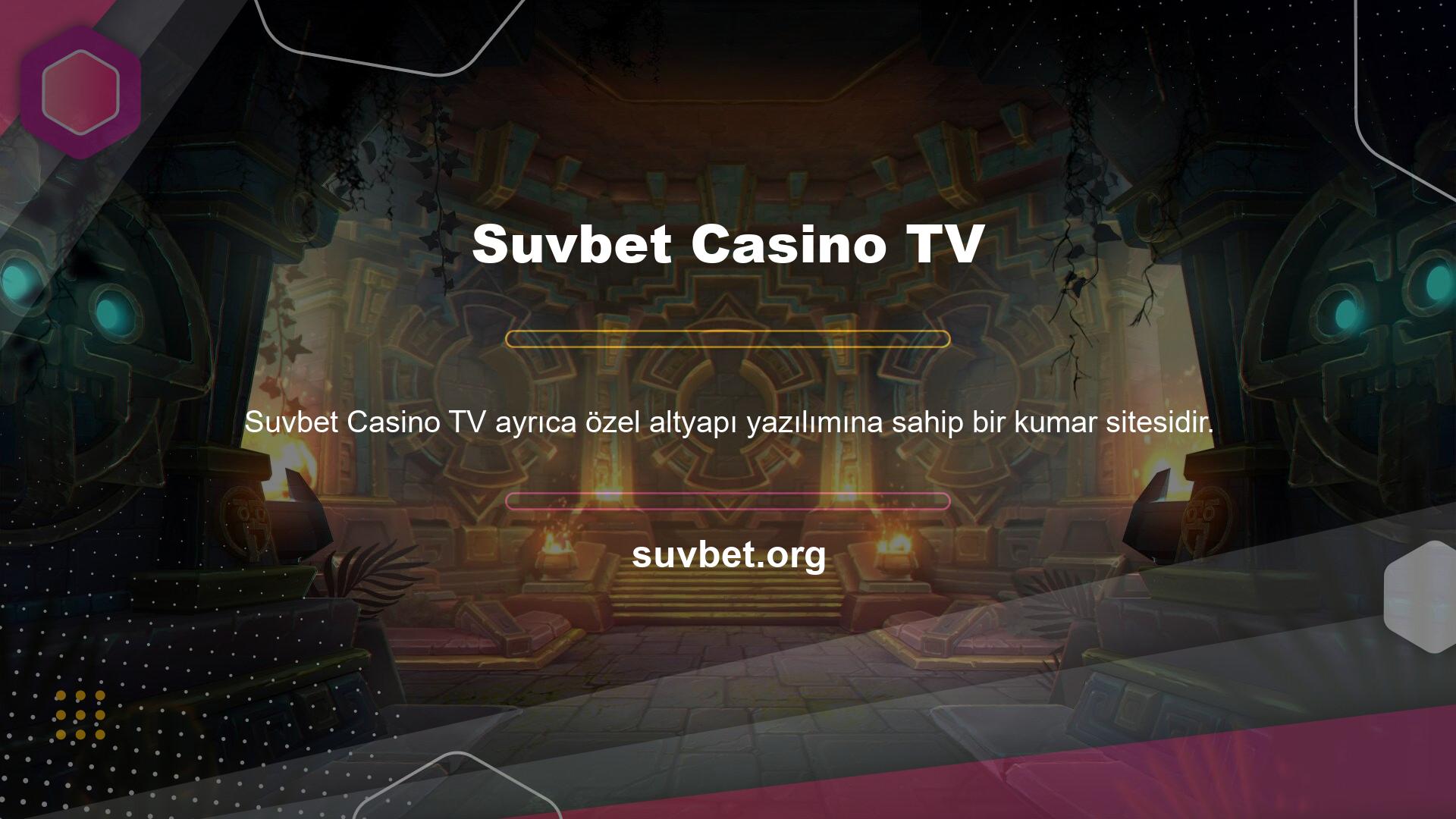 Suvbet Casino TV üzerinden Suvbet Casino bahis sitesi giriş adresine giriş yapabilir ve bahis yaparken maç izleyebilirsiniz